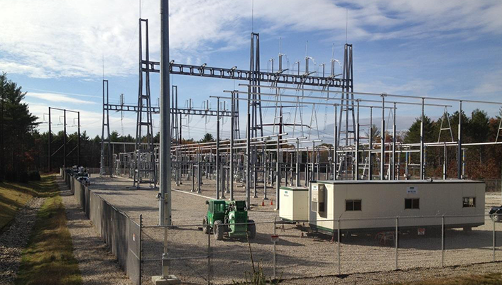 substation with a trailer on site